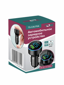 Автомобильное зарядное устройство, зарядка в прикуриватель PD/QC 3.0 TDS TS-CAU70A